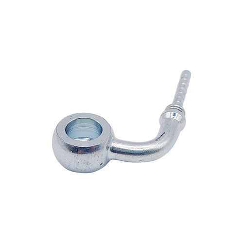 <p>Low profile banjo  |  10mm hole  |  10mm thick  |  90 deg side bend</p>