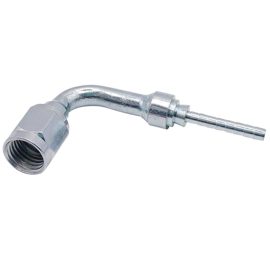 <p>Female swivel  |  wire lock  | 7/16-20 UNF (37 deg DPS)  |  90 deg bend</p>