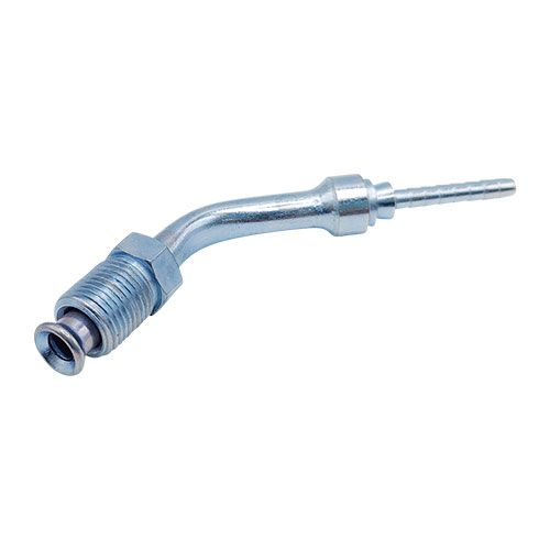 <p>Male swivel  |  7/16-24 UNS  | 45 deg double flare  |  45 deg bend</p>