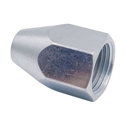 <p>Female tube nut  |  M18 x 1.5 |  21mm hex</p>