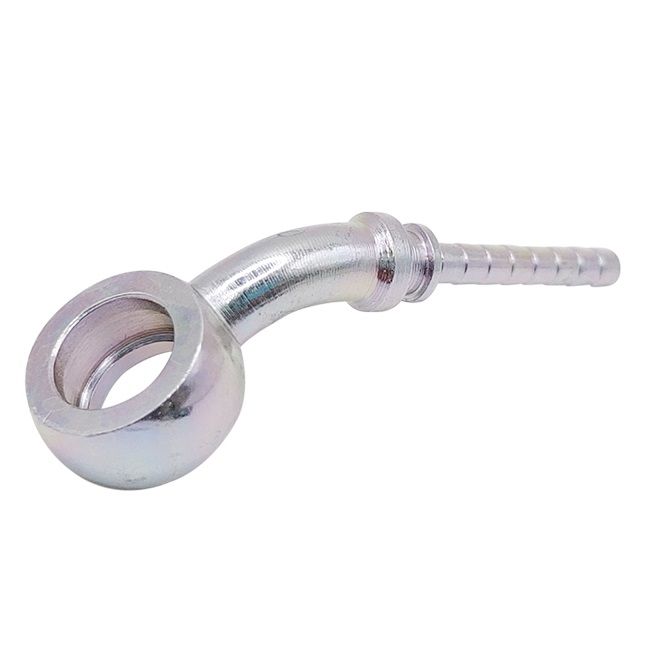 <p>Low profile banjo  |  10mm hole  |  8mm thick  |  45 deg bend</p>