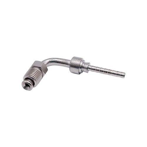 <p>Male swivel  |  3/8-24 UNF  | 45 deg double flare  |  90 deg bend  |  stainless</p>