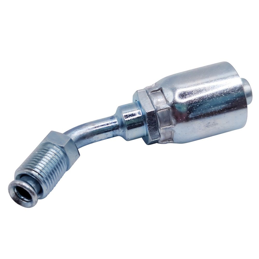 <p>Male swivel  |  7/16-24 UNS  | 45 deg double flare  |  45 deg bend</p>