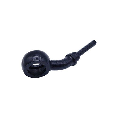 <p>Low profile banjo  |  10mm hole  |  8mm thick  |  45 deg bend |  anodized alumi</p>