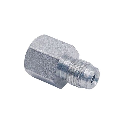 <p>Male-female adapter  | 7/16-24 UNS port  |  3/8-24 UNF stud</p>