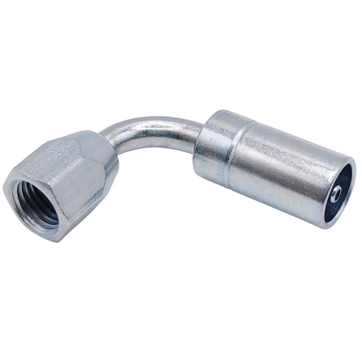 <p>Female swivel  |  7/16-20 UNF |  37 deg double flare  |  90° bend</p>
