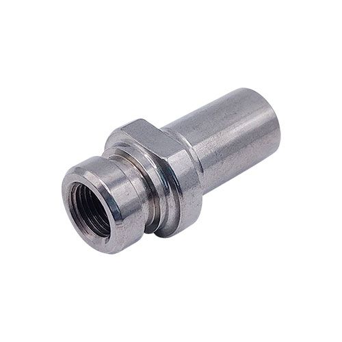 <p>Metric female  |  M10 x 1  | 17mm flats  |  stainless</p>