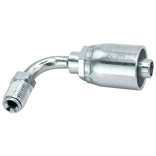 <p>Male swivel  |  7/16-24 UNS  | 45 deg double flare  |  90 deg bend</p>